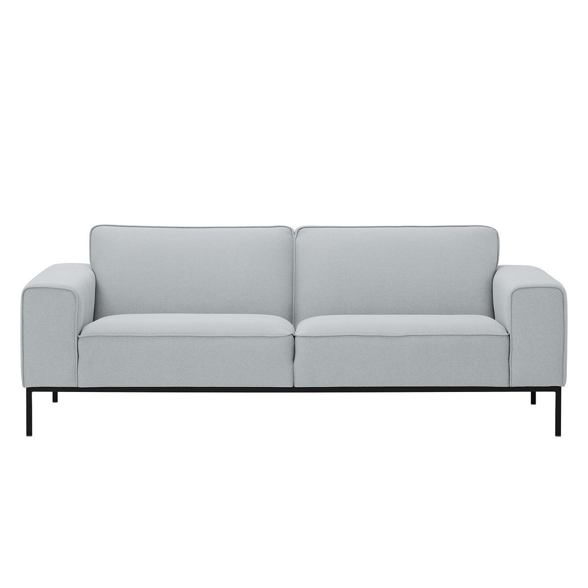 3-SITZER SOFA - Webstoff - Hellgrau, Textil (205/77/93cm) - home24
