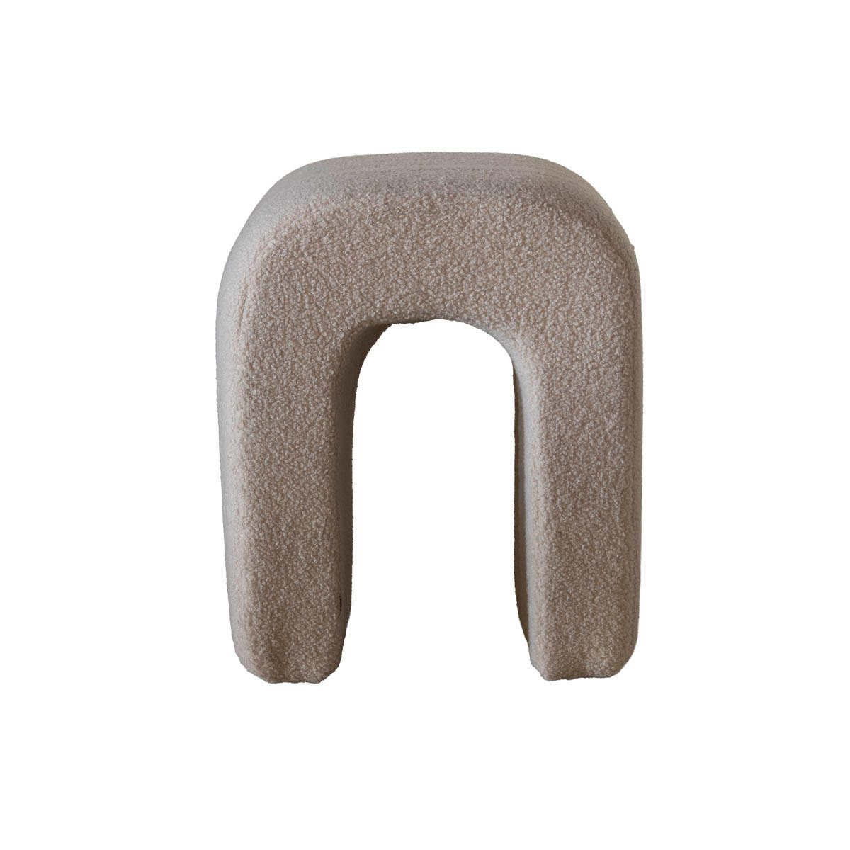 HOCKER aus Bouclé-Stoff, taupe - Taupe, Textil (41/45/38cm) - Giga Meubel