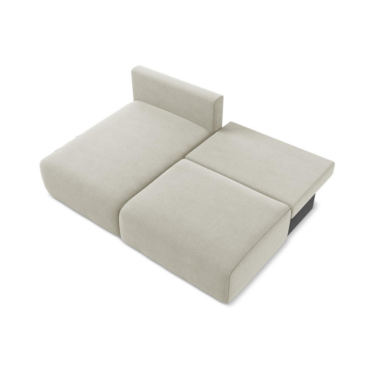ECKSOFA mit Schlaffunktion links Strukturstoff Stoff Beige - Beige/Creme, Kunststoff/Textil (149/210cm) - LaMiaSofa