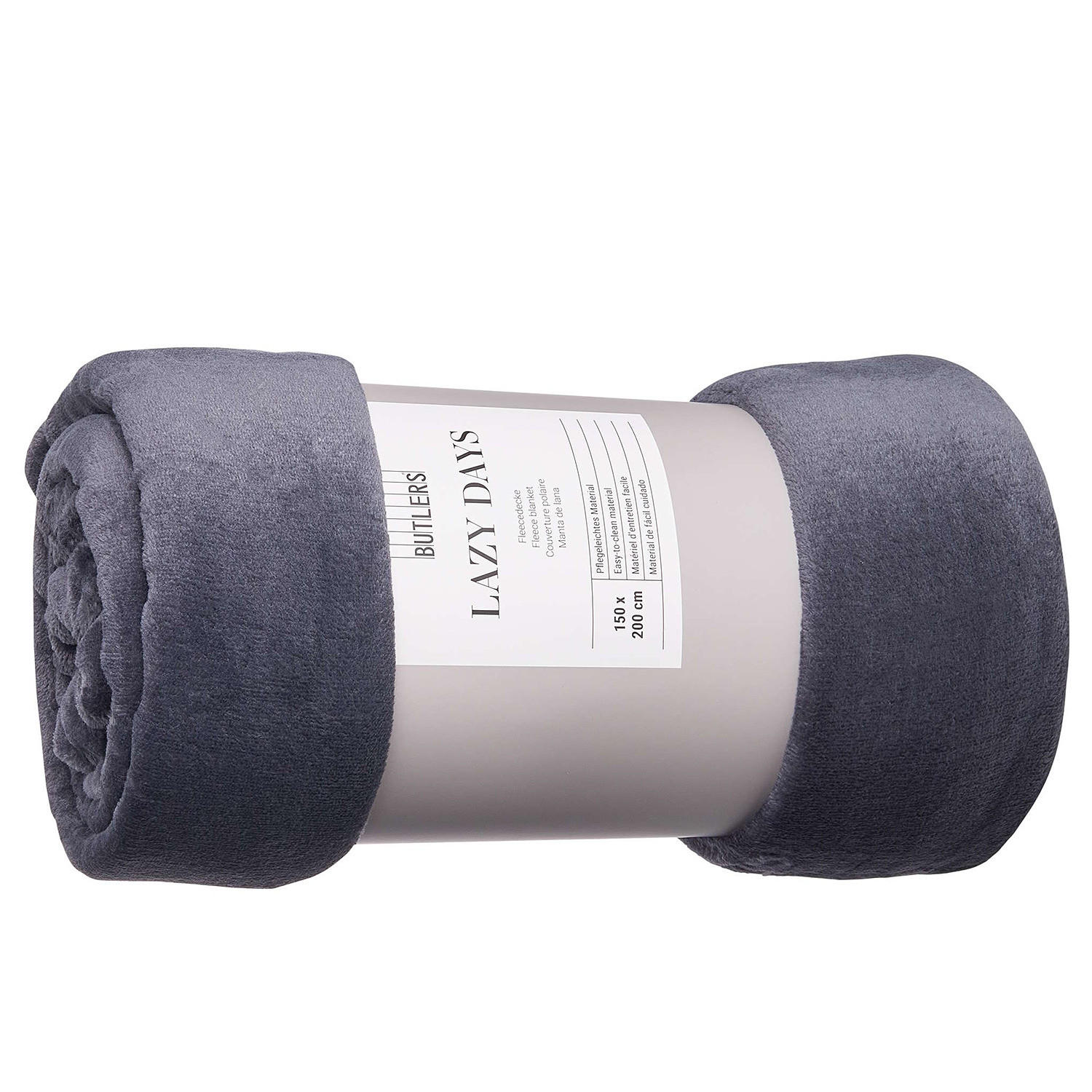 Thumbnail - Butlers Fleecedecke, Anthrazit, Textil, 150x200 cm, Schlaftextilien, Bettwäsche, Tagesdecken