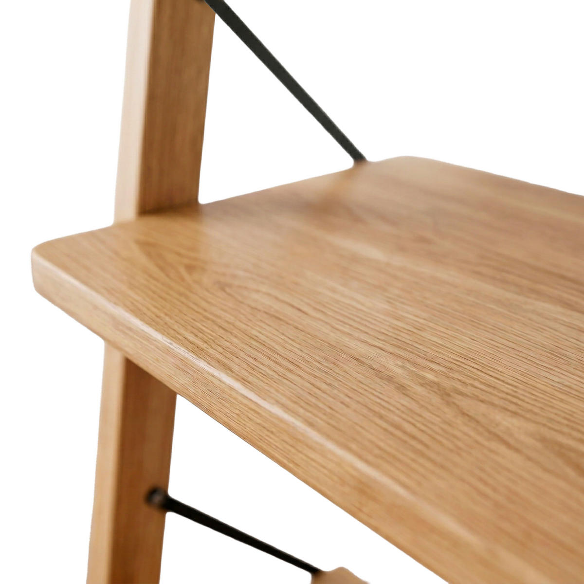 LEITERREGAL Natur Walnussholz geölt 4 Ablagen 180 cm - Hellbraun, Holz (44/180/35cm) - Relaxdays