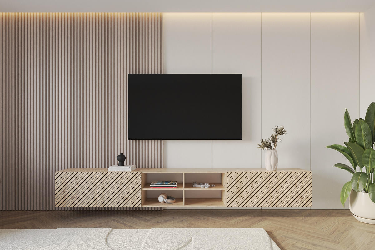 LOWBOARD SENI-W 3x100x40x41 cm - Artisan - Eiche Artisan, Holzwerkstoff (300/40/41cm) - ALTDECOR