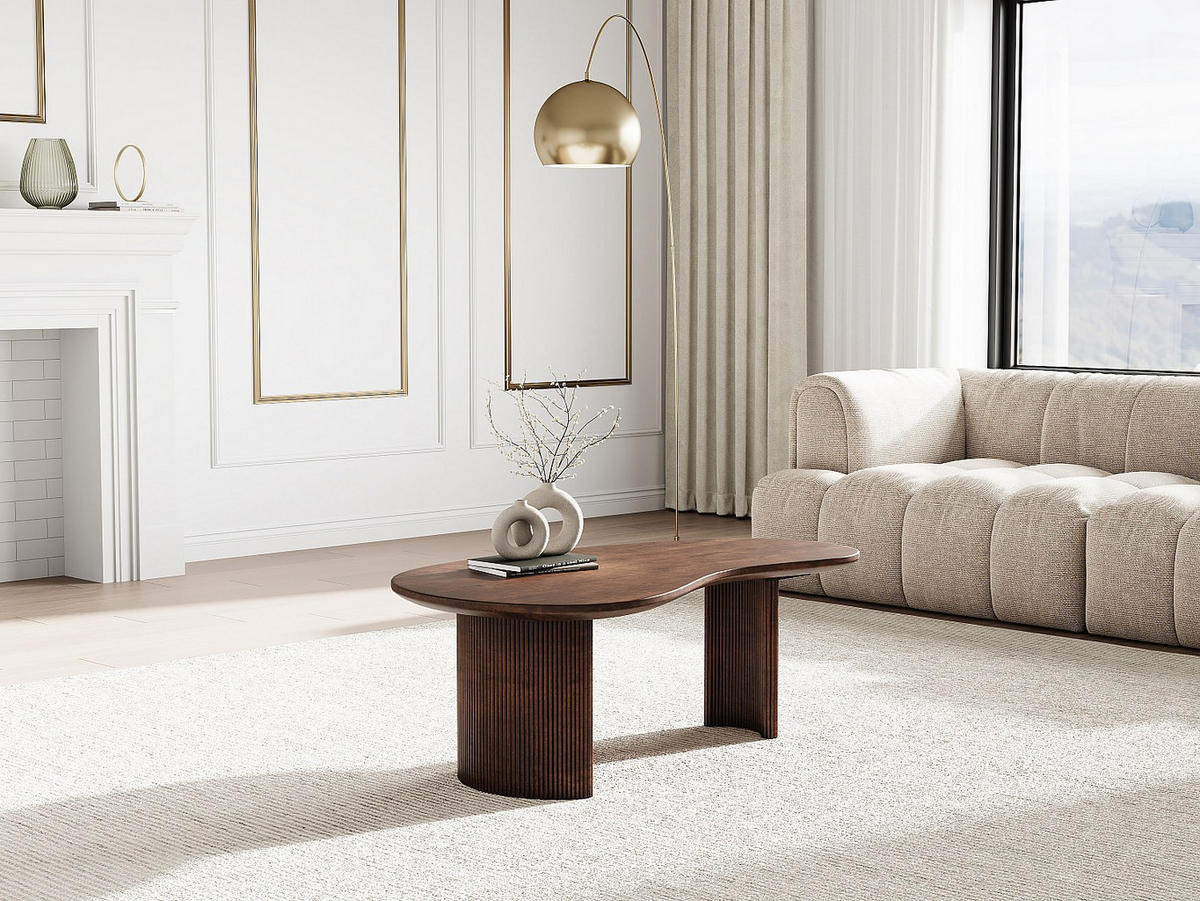 COUCHTTISCH nicht ausziehbar - 120 cmcm x 70 cmcm - Holz, Platte - Naturfarben Dunkel - TAMENIA - Naturfarben, Holz (70/120/45cm) - Vente-Unique