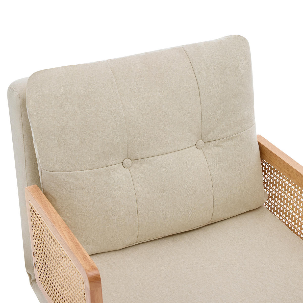 SESSEL Leinen Beige mit Schlaffunktion - Beige, Holz/Holzwerkstoff (67.5/86.5/73cm) - WISHDOR