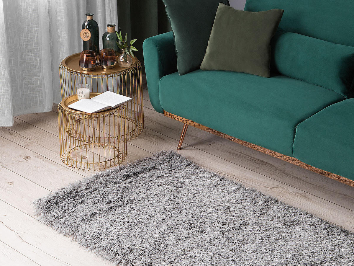 SHAGGY-TEPPICH Cide 150/80 cm - Grau, Kunststoff (80/150cm) - Beliani