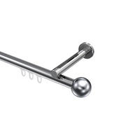 INNENLAUF-GARDINENSTANGEN-SET Siteno Luino 200 cm, 1-läufig, 20 mm Ø Chrom - Chromfarben, Metall (200cm) - INTERDECO