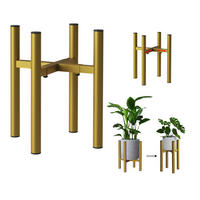 PFLANZENSTÄNDER verstellbar Gold Metall 30 cm 96474 - Goldfarben, Metall (30/30/30cm) - DanDiBo