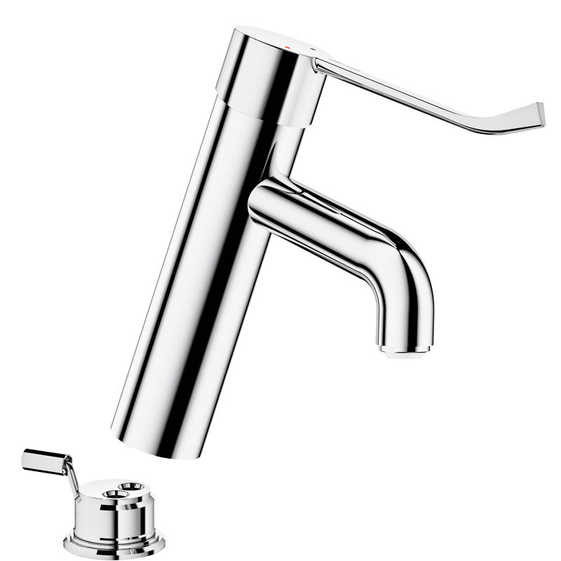 EINHEBEL-WASCHTISCHMISCHER BIOCLIP H95 L120 Hygienehebel - Chromfarben, Metall (22/9.5/30cm) - Delabie