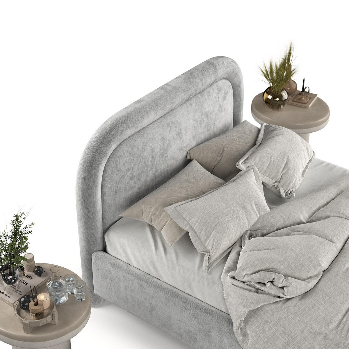 POLSTERBETT Zoya 120/200 cm Hellgrau im Lotta Stoff - Hellgrau/Naturfarben, Holz/Holzwerkstoff (120/200cm) - AltaBeds