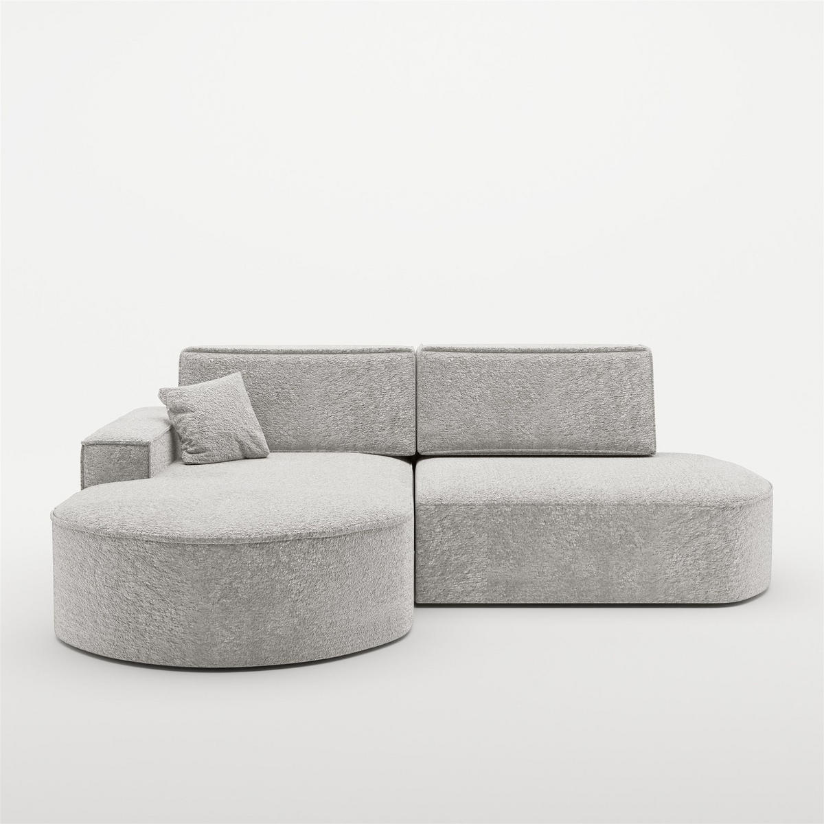 ECKSOFA Venedig Mit Schlaffunktion - Hellgrau, Holzwerkstoff/Textil (278/179cm) - Fun Möbel