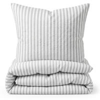BETTWÄSCHE Seersucker, 3-teilig, 200/200 cm & 80/80 cm, Grau - Grau, Textil (200/200cm) - Blumtal