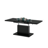 COUCHTISCH rechteckig Schwarz matt ausziehbar höhenverstellbar - Schwarz, Holzwerkstoff (80/120/56cm) - designimpex