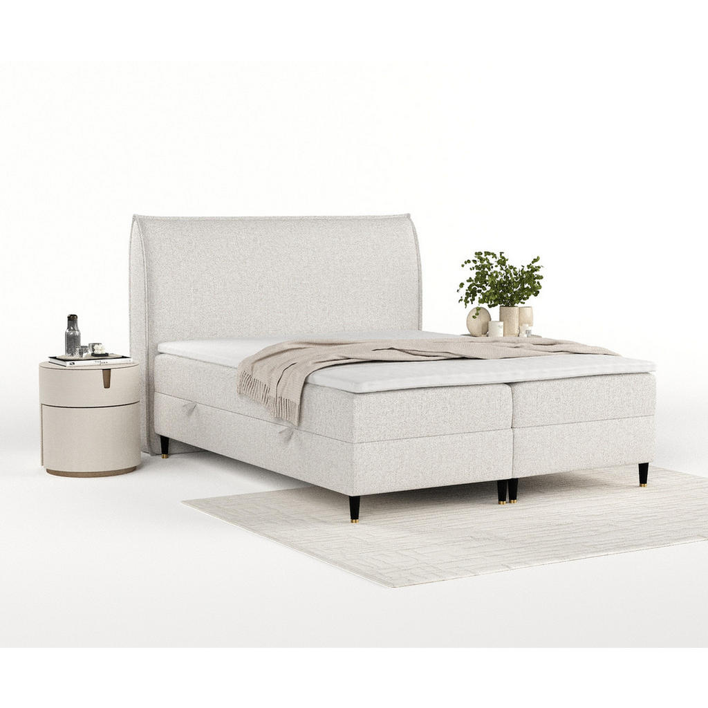 Thumbnail - Maison de Reve Boxbett, Beige, Textil, Buche, Kiefer, H2, Höhe ca. 19 cm, 140x200 cm, FSC 100%, Made in EU, Oeko-Tex® St...