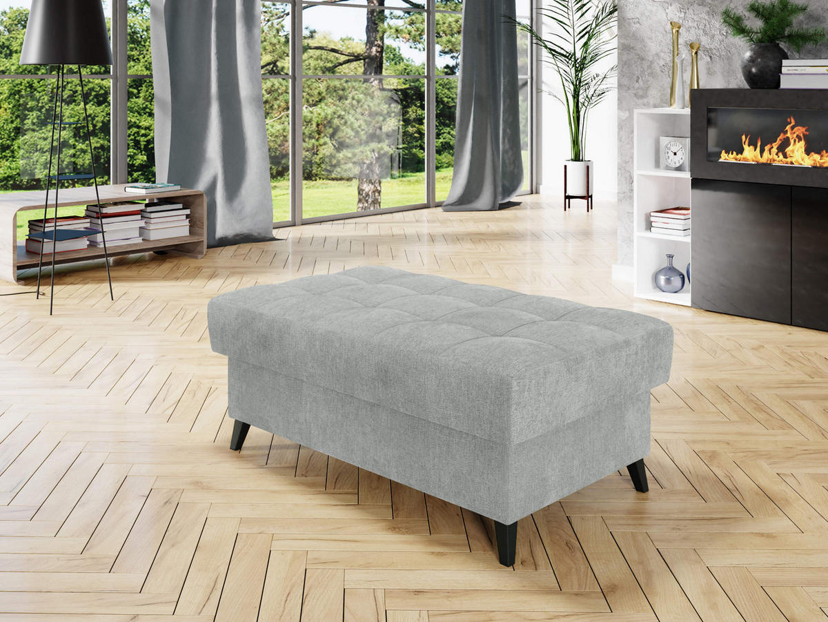 POLSTERHOCKER Nord - Schwarz/Graphitfarben, Holz/Textil (106/44/67cm) - MIRJAN24