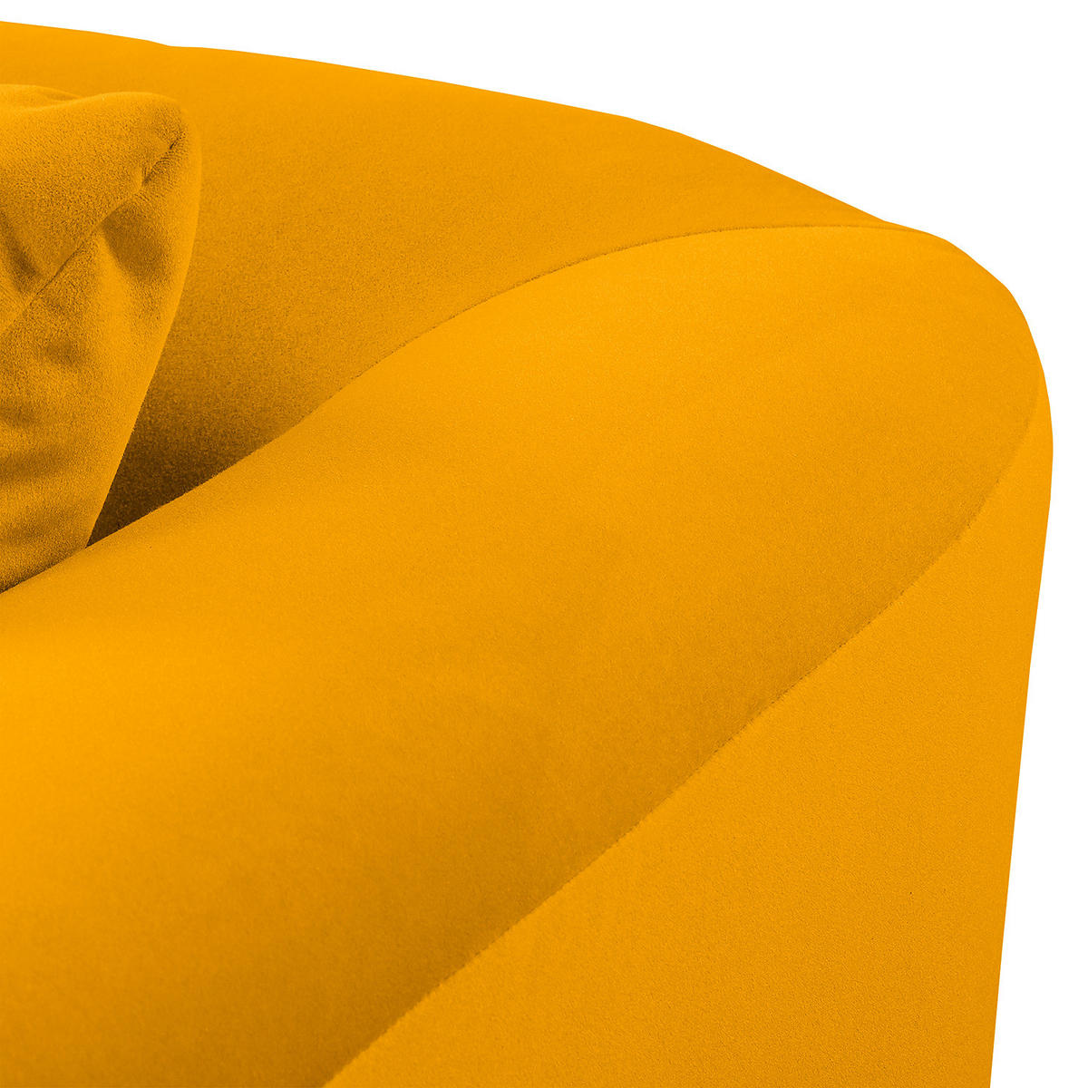 BIGSOFA - Gelb/Braun, Holz/Textil (250/80/125cm) - home24