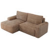 ECKSOFA BELLUNO L Braun Cord - Links - Schwarz/Braun, Textil (144/233cm) - MKS