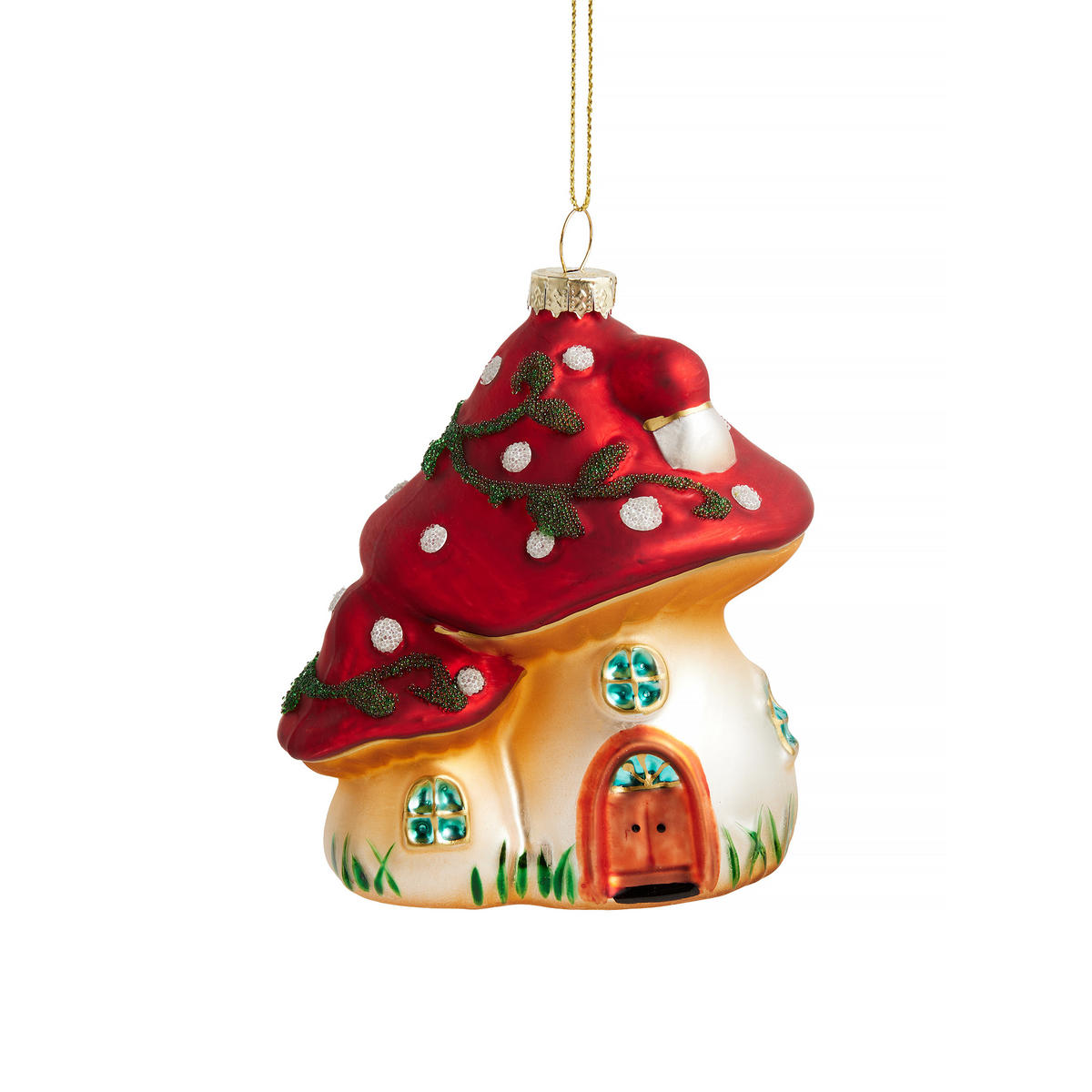 GLASKUGEL Mushroomi, Rot, 10.5 x 8.6 x 7.4 cm, Dekorative Weihnachtsdeko - Rot, Glas (8.6/10.5/7.4cm) - home&you