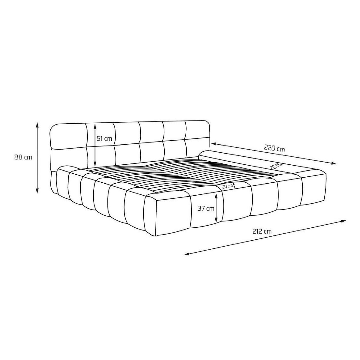 POLSTERBETT AMITY 180x200 cm in Terrakotta, gepolstertes Kopfteil, Lattenrost, Bettkasten, Bouclé-Stoff - Terracotta/Naturfarben, Holz/Textil (180/200cm) - Muffo