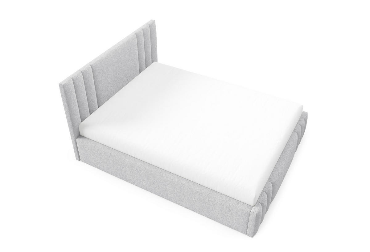 POLSTERBETT RIVIO Bettkasten Lattenrost 140x200 Grau - Grau, Holz (140/200cm) - Furnistar