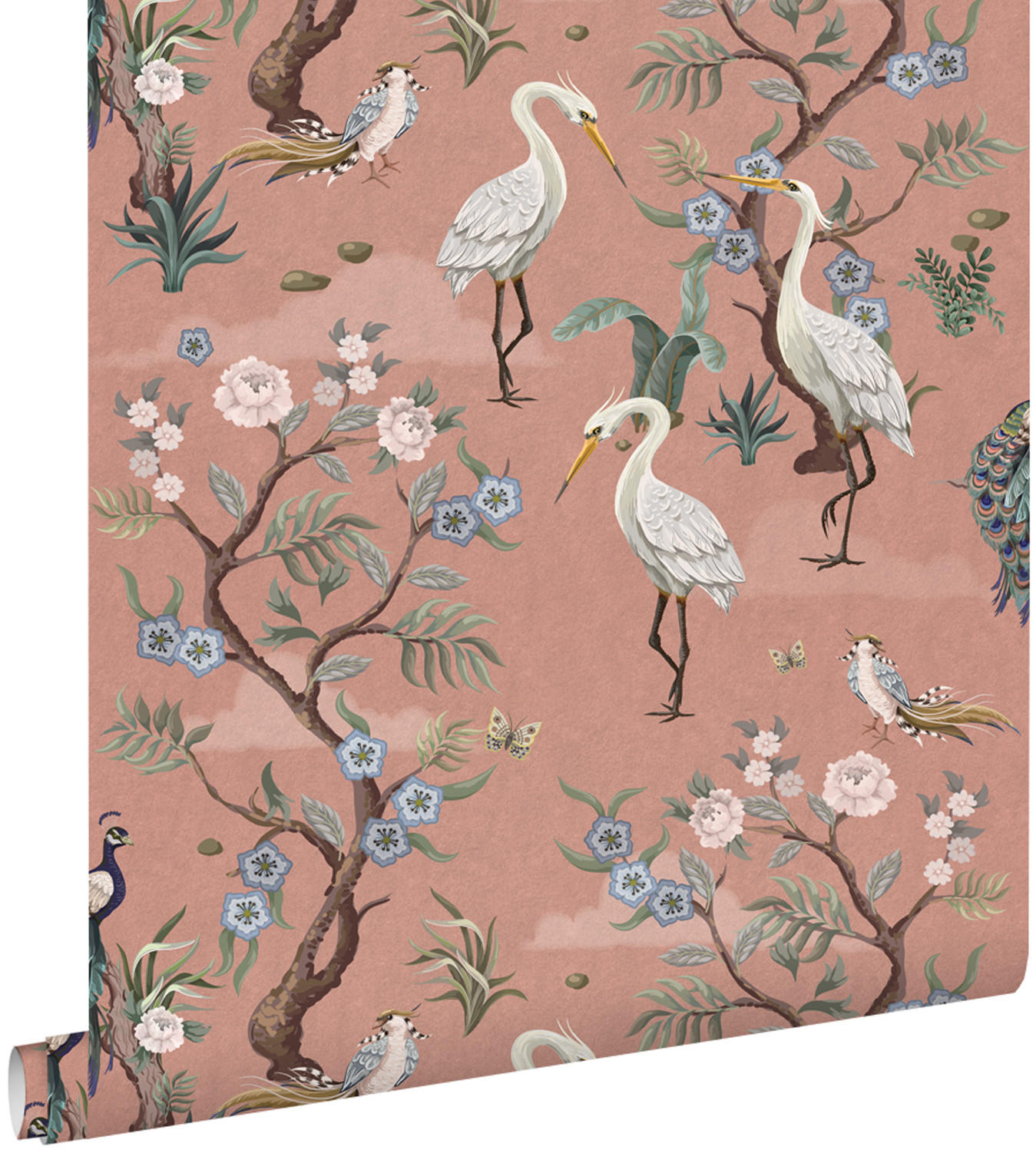 TAPETE Kraniche 50 x 900 cm - Pink, Papier (50/900cm) - ESTAhome