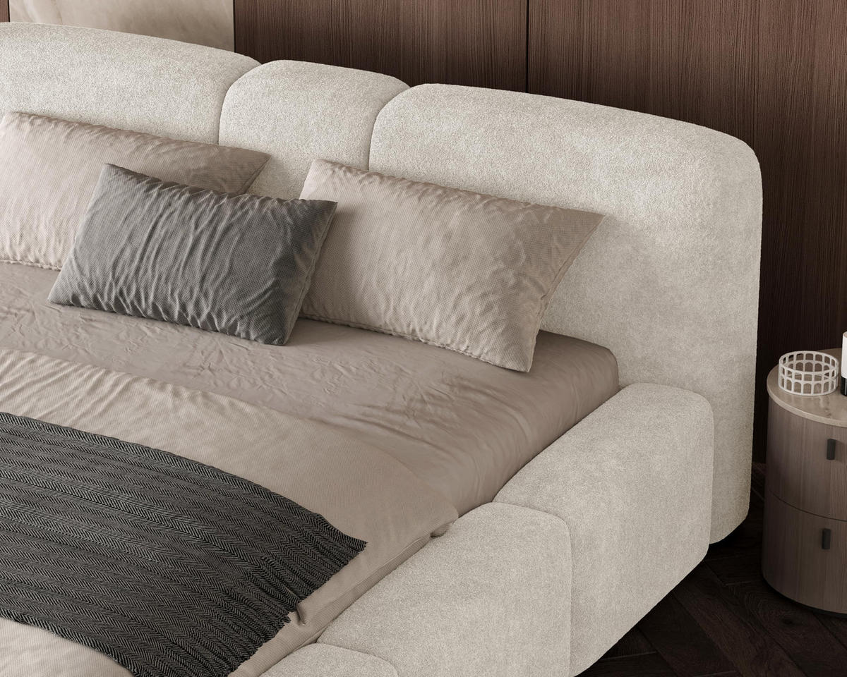 POLSTERBETT Monte200x200 cm- Bettkasten und Stauraum - Doppelbett mit Stabilem Metallrahmen - Monte-Stoff- Beige - Beige, Holzwerkstoff (200/200cm) - Chilly