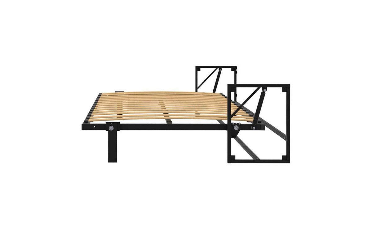 WANDBETT Morphy Classik Modulares SizeFlex- und TypeFlex-System - 200x120 Horizontal - Schwarz, Holz (200/120cm) - WallBedKing