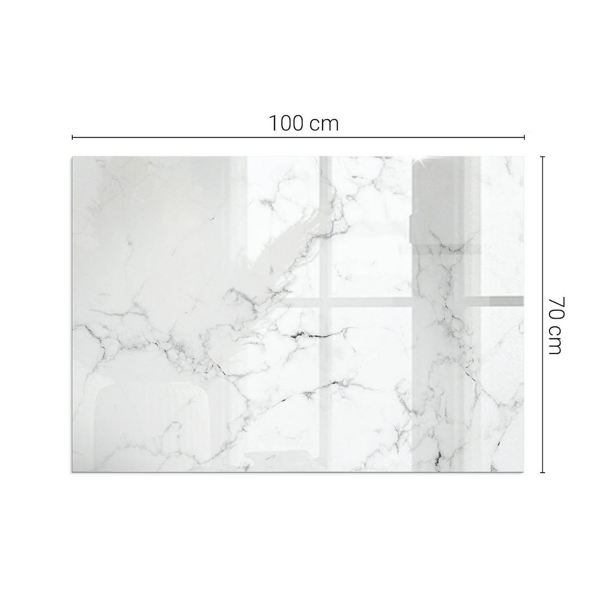 GLASPLATTE für Kamin 100x70 cm - Weiß, Glas (100/70/0.4cm) - TULUP