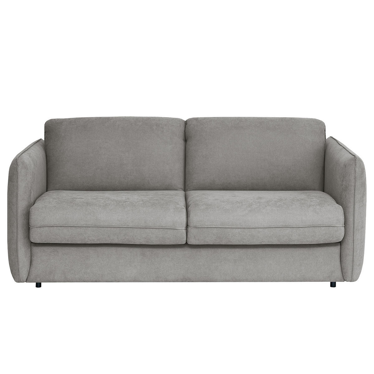 SCHLAFSOFA mit Matratze - Hellgrau/Schwarz, Kunststoff/Textil (194/86/104cm) - home24
