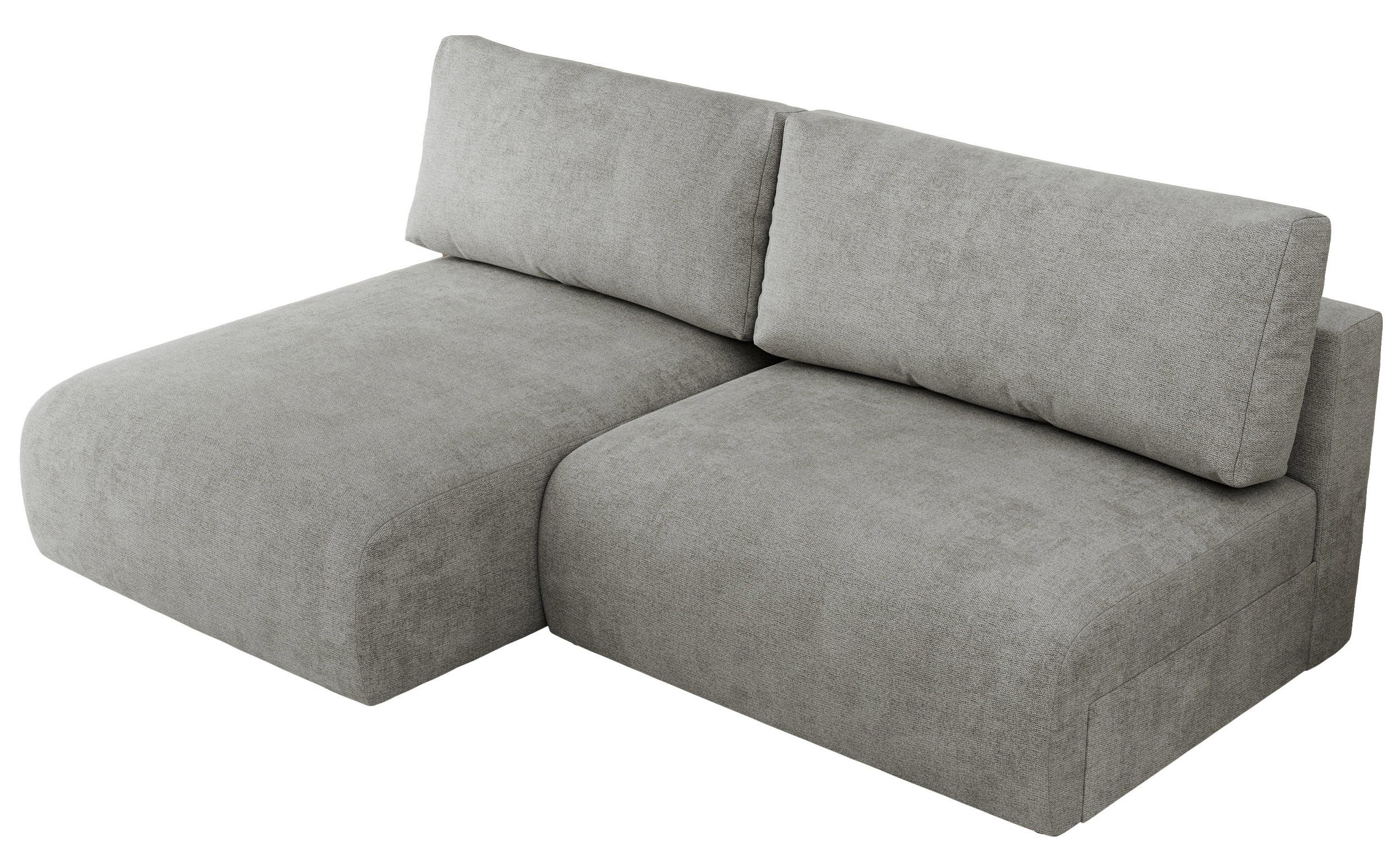 ECKSCHLAFSOFA VIVO L Hellgrau Struktur - links - Hellgrau/Schwarz, Kunststoff/Textil (223/150cm) - MKS