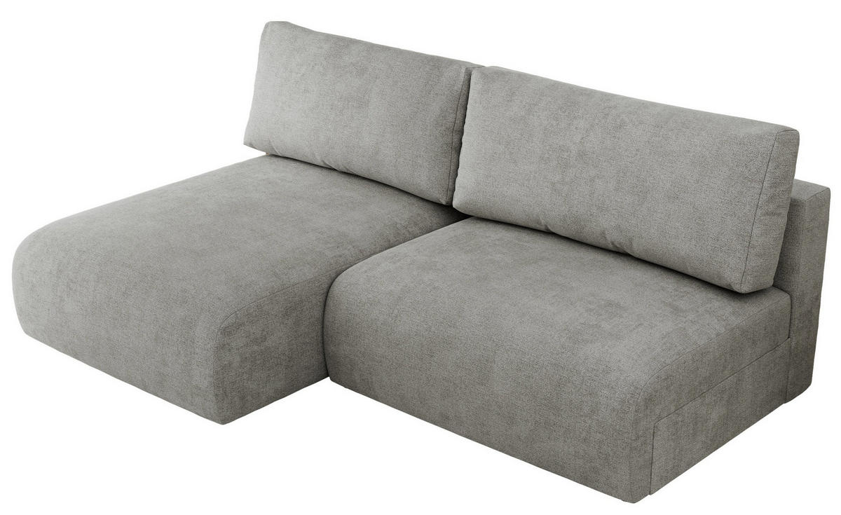 ECKSCHLAFSOFA VIVO L Hellgrau Struktur - links - Hellgrau/Schwarz, Kunststoff/Textil (223/150cm) - MKS