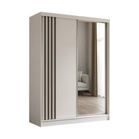 ŠATNÍ SKŘÍŇ S POSUVNÝMI DVEŘMI NELVIA, 160/216/61 cm 2dveřová se zrcadlem, bílá - bílá, kompozitní dřevo (160/216/61cm) - MASSENO