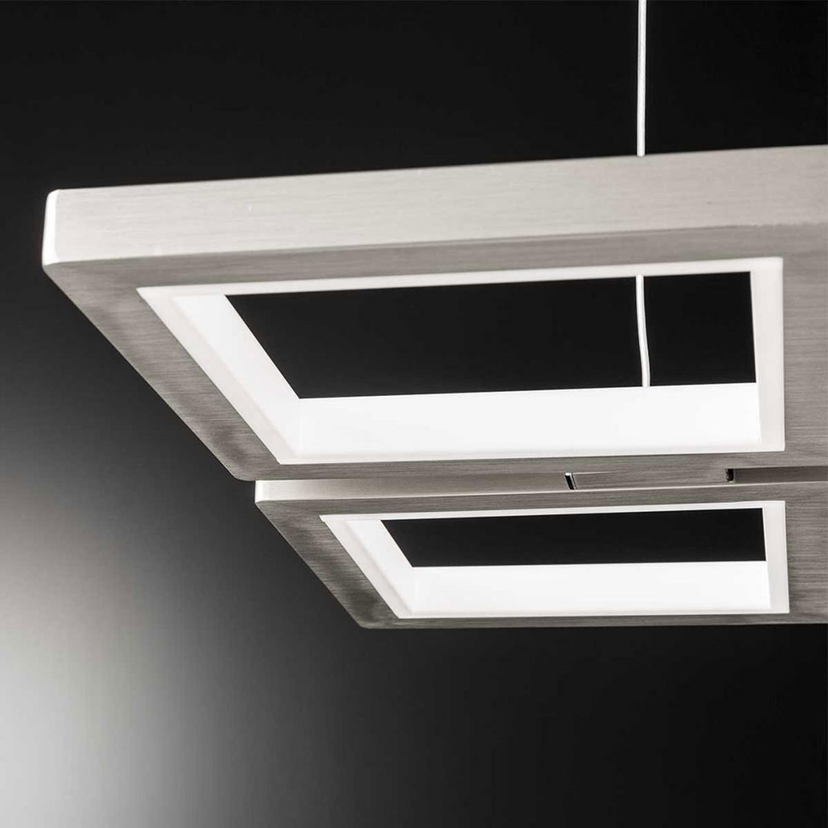 LED HÄNGELEUCHTE Silber Eckig - Silberfarben, Metall (43.8/43.8/150cm) - Wofi