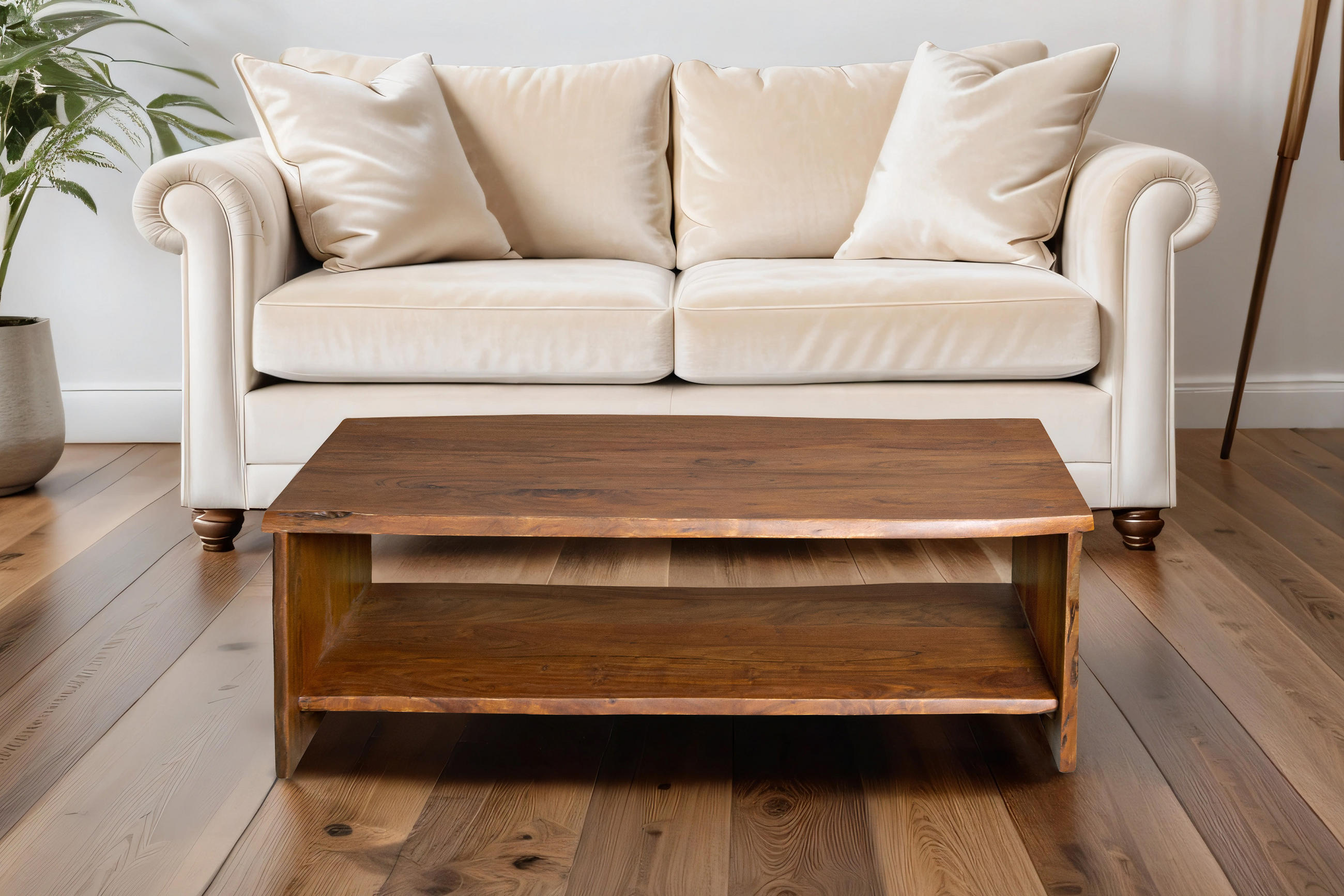 COUCHTISCH DAHLIA - Braun/Naturfarben, Akazienholz/Holz (60/120/40cm) - SAM