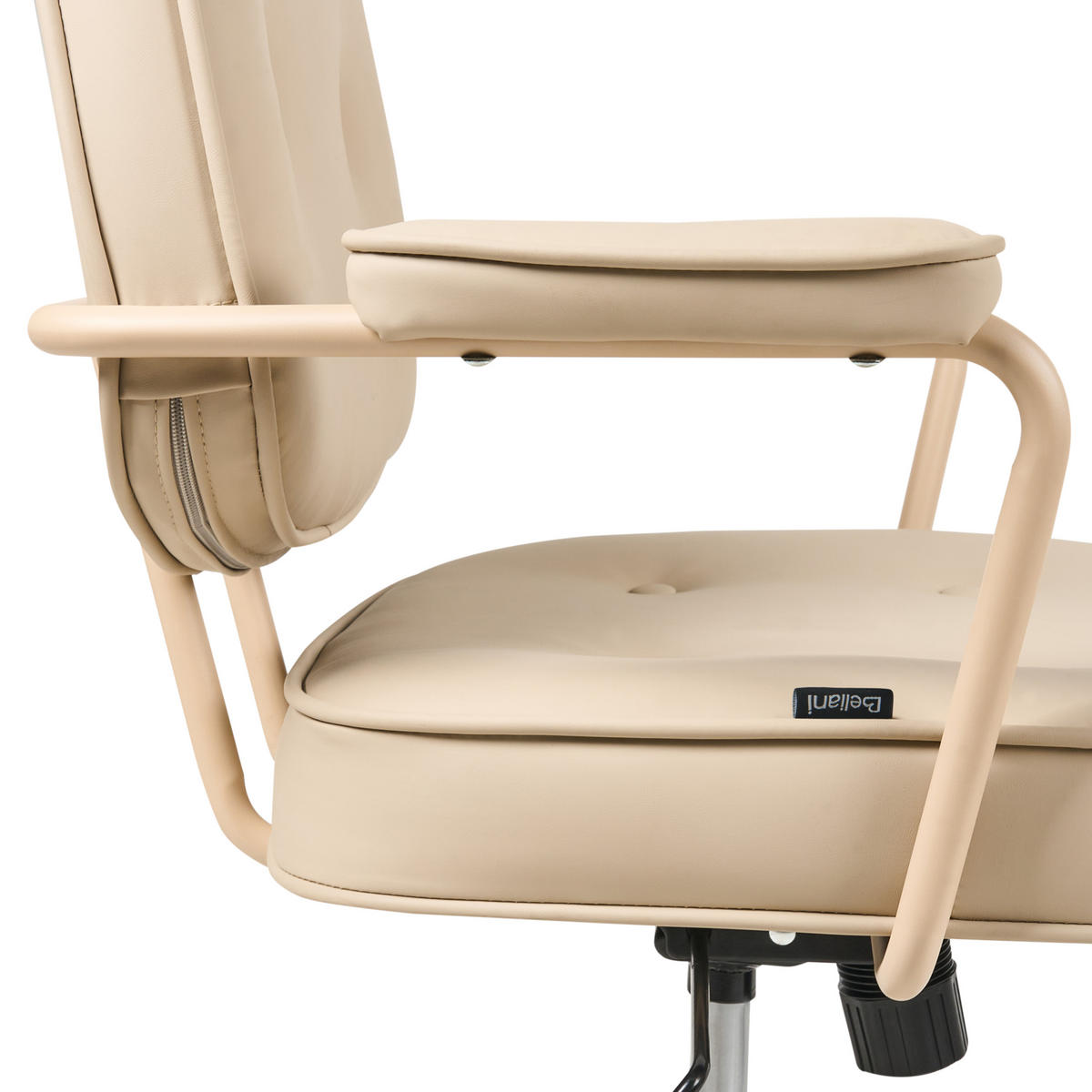 SCHREIBTISCHSTUHL Hellbeige Kunstleder Paramus - Beige, Kunststoff (60/81/65cm) - Beliani
