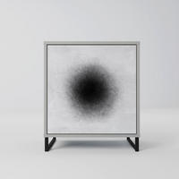 SIDEBOARD BLACK HOLE, Grau, 57,5x42x67,5 cm, Schwarze Metall-Rahmenfüße - Multicolor/Schwarz, Holzwerkstoff/Metall (57.5/67.5/42cm) - SpaceRebels