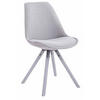 STUHL Stoff grau - Weiß/Grau, Holz/Textil (48/84/56cm) - CLP