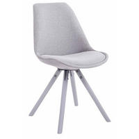 STUHL Stoff grau - Weiß/Grau, Holz/Textil (48/84/56cm) - CLP