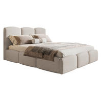 POLSTERBETT 180x200 Roma Slim mit Bettkasten, Lattenrost, Boucle Beige - Beige, Holz/Textil (180/200cm) - Emporius