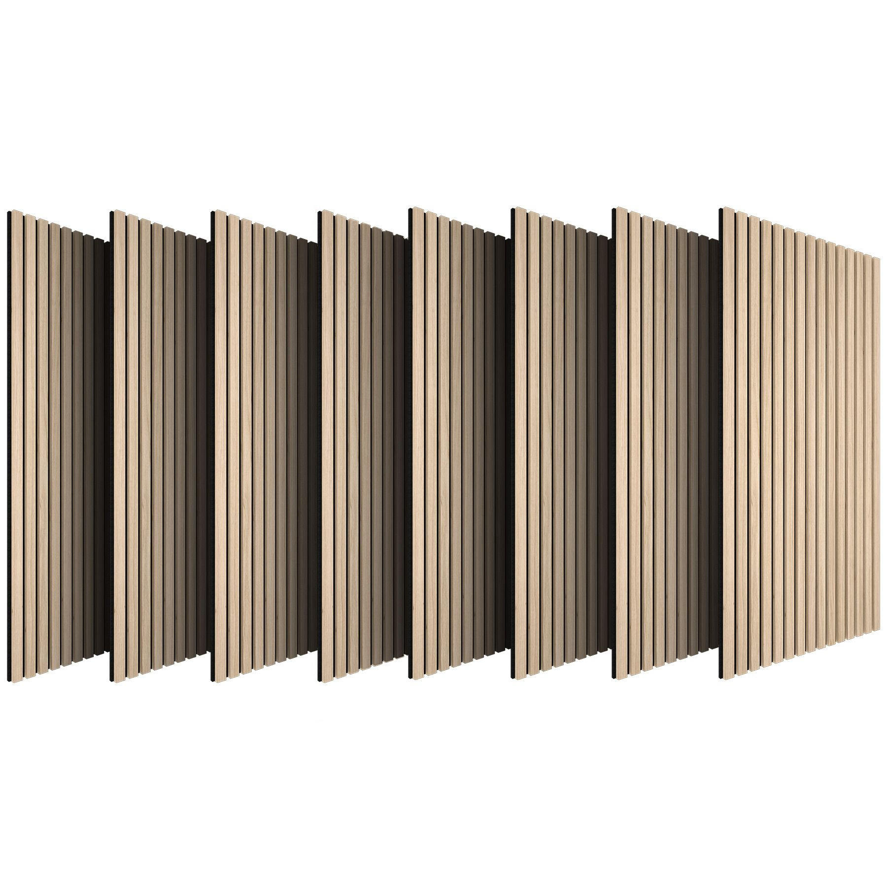 AKUSTIKPANEELE 8er Set Sonic Wall Iv, je 110 x 50 x 1,1 cm, Größe flexibel anpassbar, Eiche hell - Eichefarben, Holz (50/1.1/110cm) - tectake
