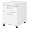 ROLLCONTAINER - mit Hängeregistratur 58/42,8/59 cm in Weiß Bogengriff (Metall) - Weiß, Holzwerkstoff (42.8/59/58cm) - bümö
