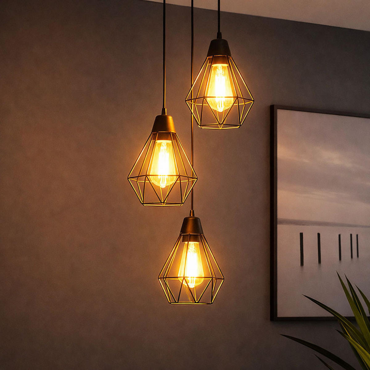 LED HÄNGELEUCHTE Metall Schwarz - Schwarz, Metall (29/29/120cm) - Globo Lighting