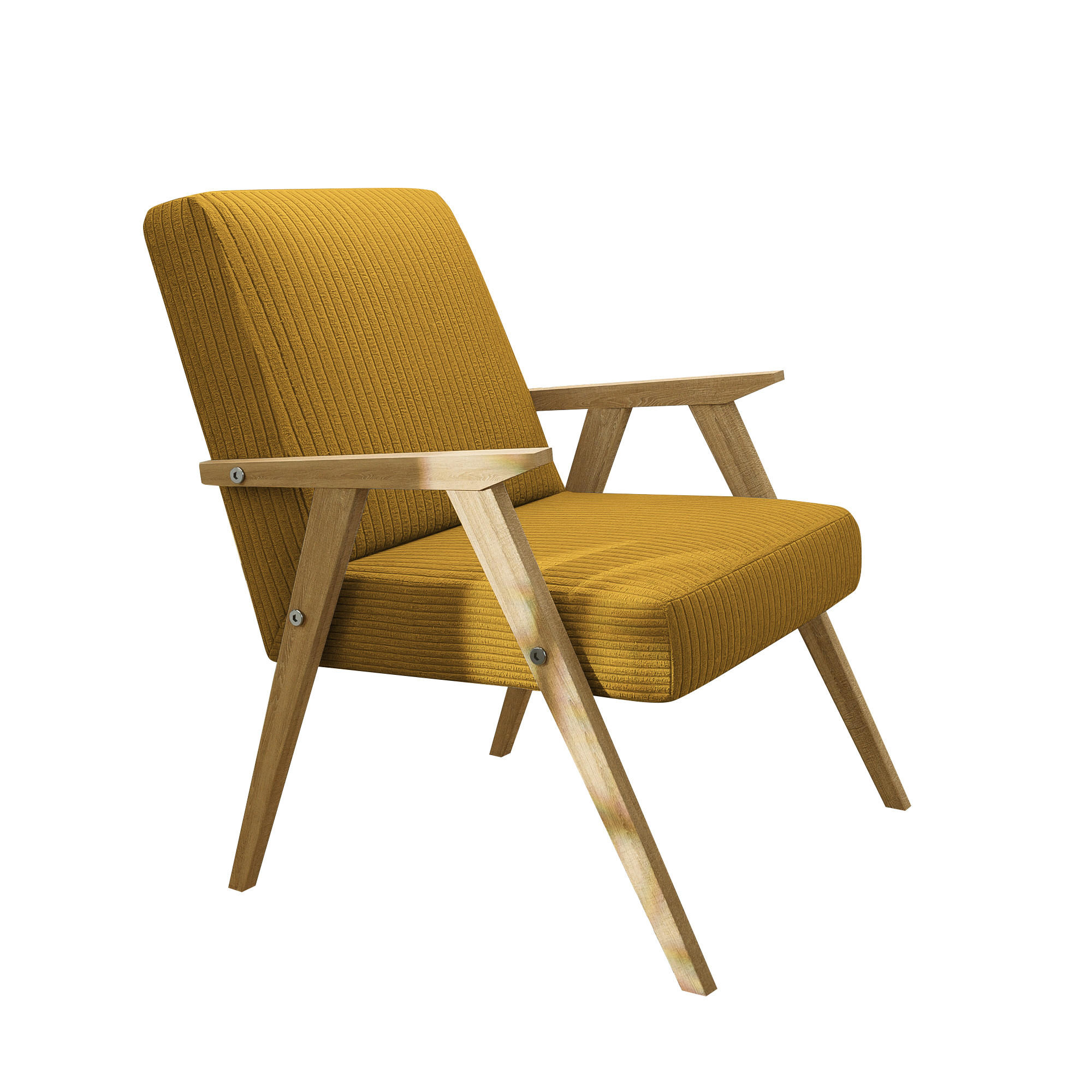 SESSEL PRL Holzgestell, 59/63/81 cm Gelb - Gelb, Holz/Textil (59/81/63cm) - Idohome