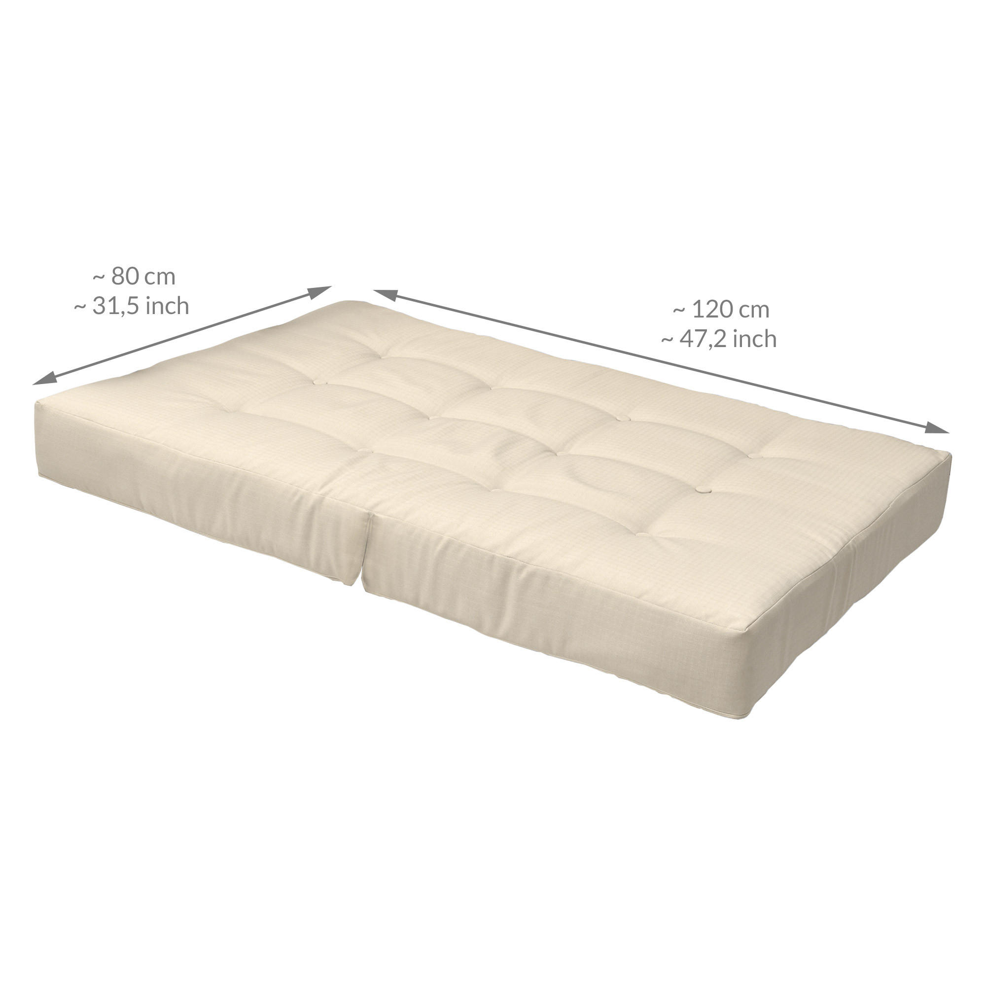 PALETTENKISSEN Eco Elements Sitz + Rücken Natur (2tlg) - Naturfarben, Textil (80/15/120cm) - Beautissu 