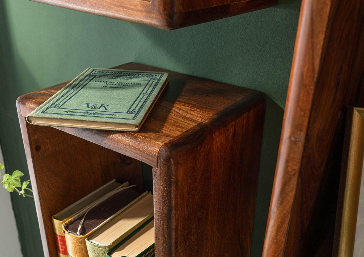 WANDREGAL Set Sheesham 45x20x30 walnuss gewachst TORONTO #242 - Walnussfarben, Holzwerkstoff (45/30/20cm) - Massivmoebel24