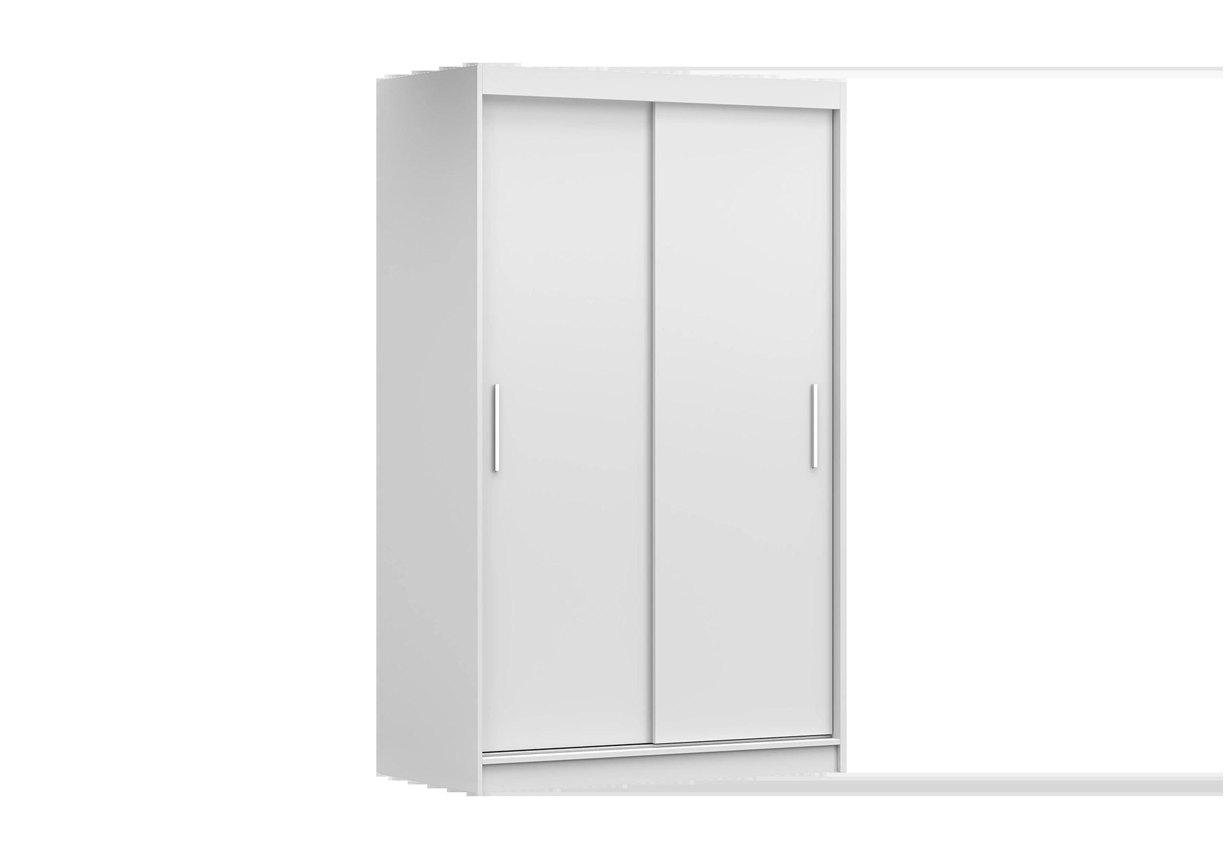 SCHWEBETÜRENSCHRANK Neomi 04 Weiß/Weiß ohne Spiegel 120 cm - Alufarben/Weiß, Holzwerkstoff/Kunststoff (120/200/61cm) - imoebel24