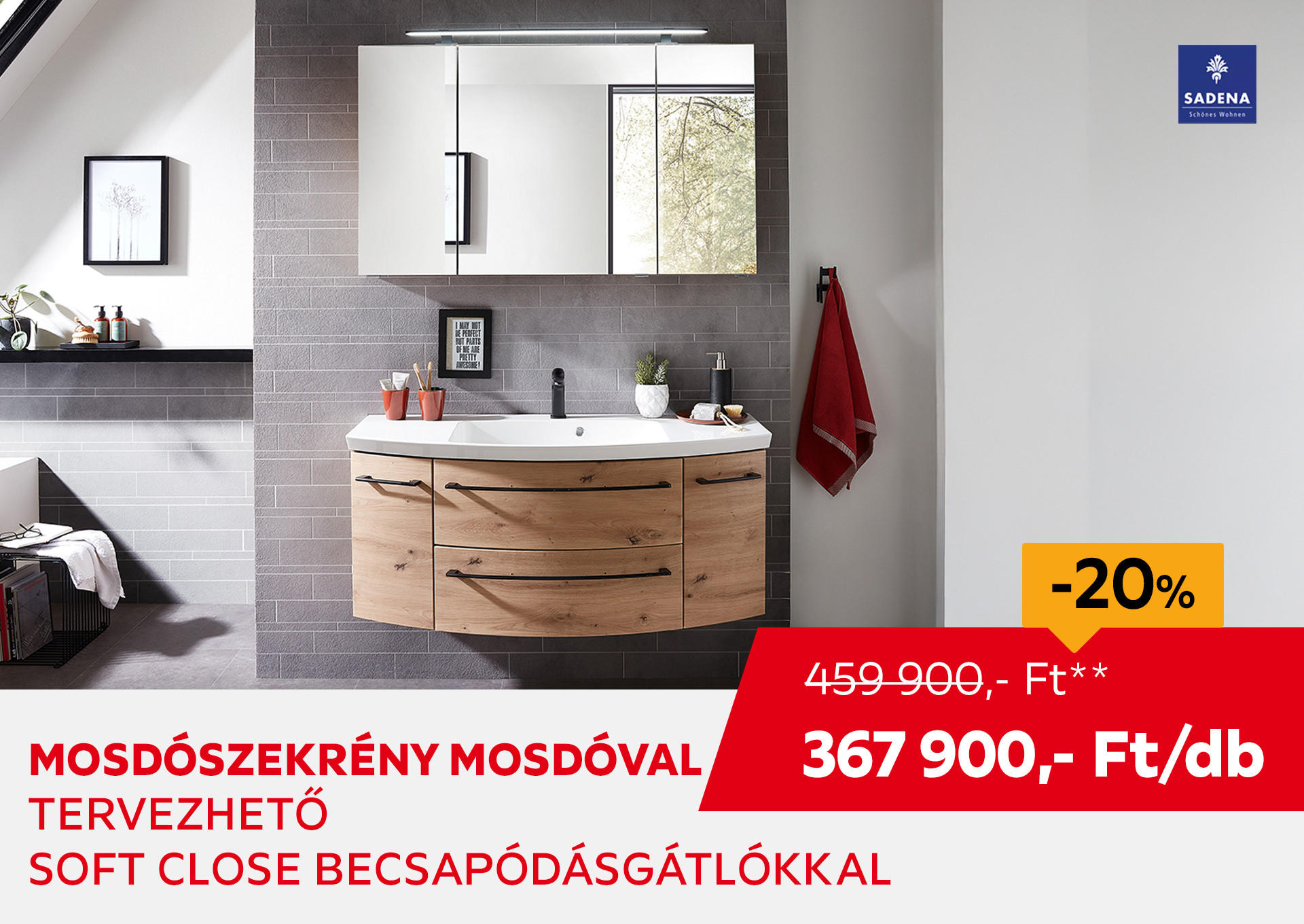 MOSDÓSZEKRÉNY MOSDÓVAL  Kiemelt termék 459900 Ft.- helyett 367900 Ft.-