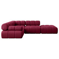 ECKSOFA modulares Sofa Felto-L1 - 285x190x70 cm Bordeauxrot Velours - Bordeaux, Holzwerkstoff/Textil (285/190cm) - ALTDECOR