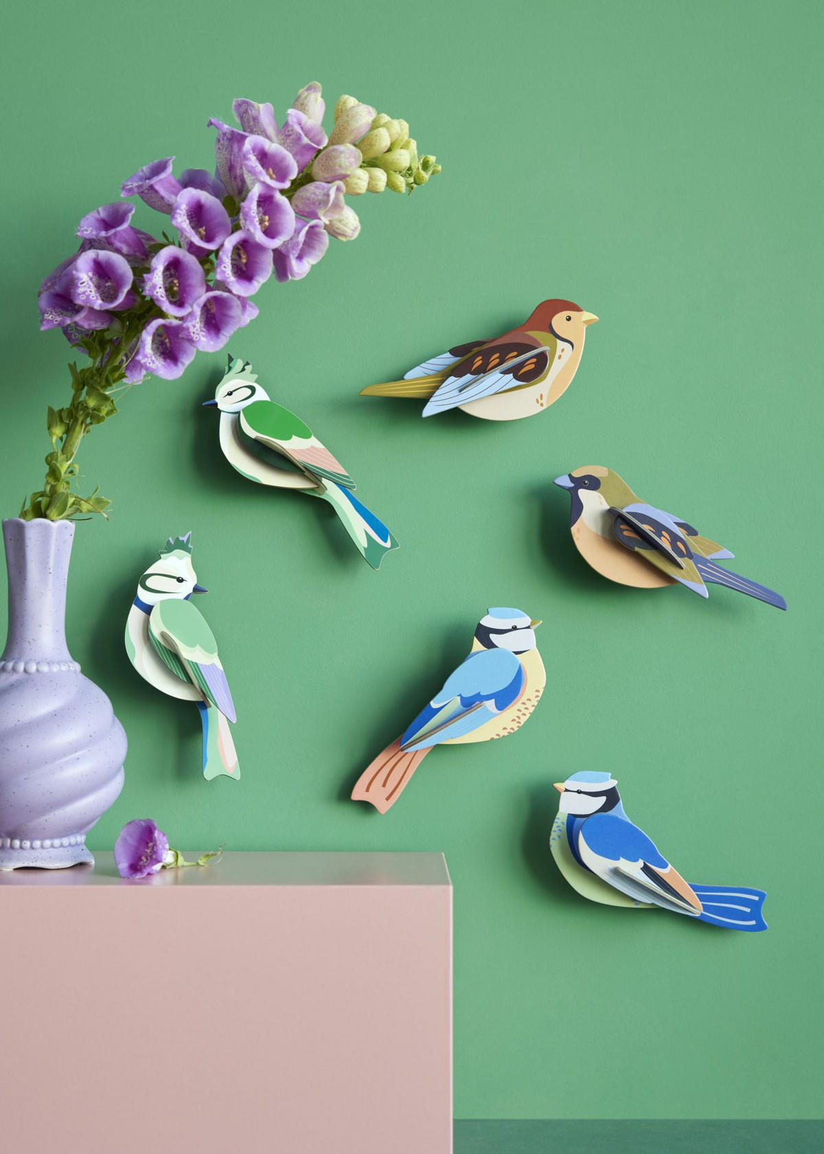 WANDSKULPTUR Bunt 4,5/14 cm - Multicolor, Wellpappe (4.5/14/5cm) - Studio Roof