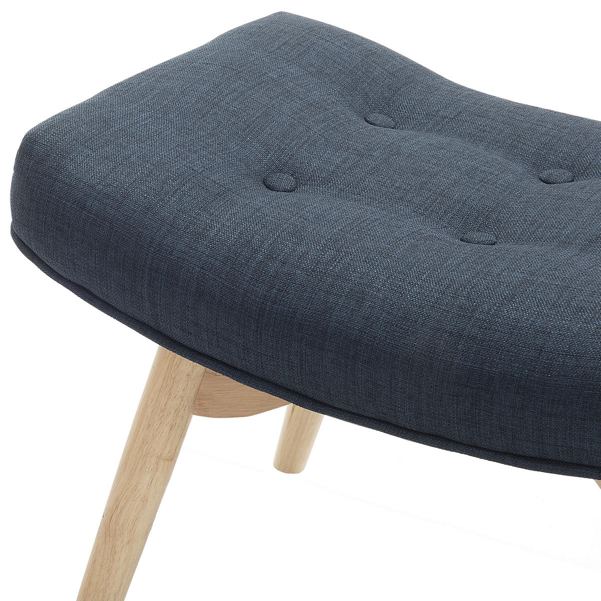 SESSEL dunkelblau mit Hocker Vejle - Hellbraun/Dunkelblau, Textil (81/100/78cm) - Beliani