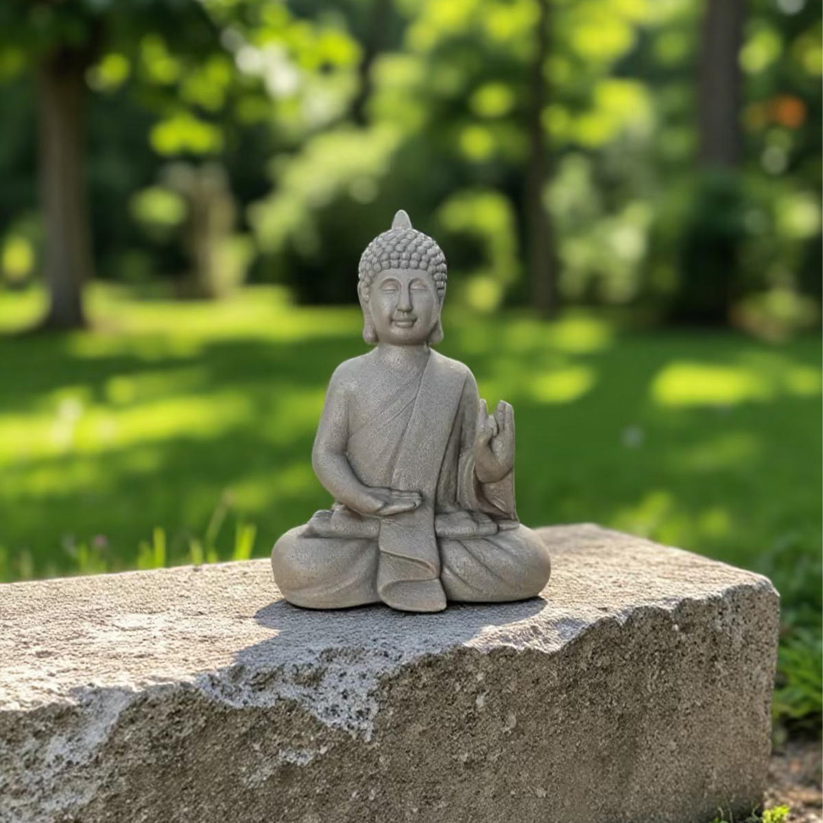 BUDDHA Figur - Anthrazit, Kunststoff (35/52/21cm) - Relaxdays